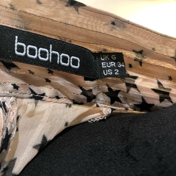 Boohoo Nights Pink Star Long-sleeve Back-out High-low Mini Dress 2 - Picture 4 of 8